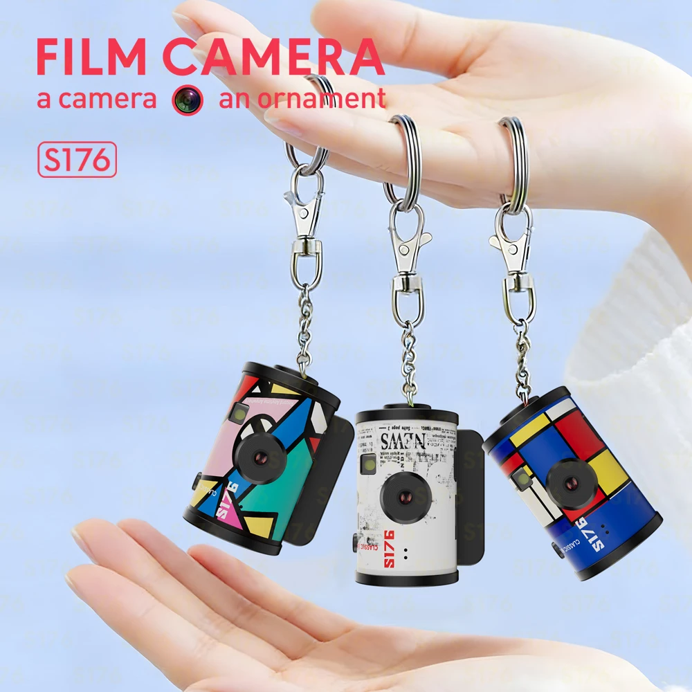 Film Thumb Retro Camera 1.47inch Screen CCD Mini Digital Camera 1080P Very Small Camcorder Video Recorder Keychain Cam