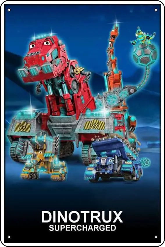 Dinotrux: Supercharged (2017) Show Poster Bar Cafe living room bedroom wall trim Materia lMetal Mounting Type Wall Mount Tin Sig