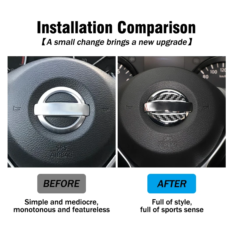 Car Steering Wheel Carbon Fiber Stickers For Nissan Qashqai J11 J10 X-trail T32 Juke Altima Sentra Micra Leaf Inner Cover Decal