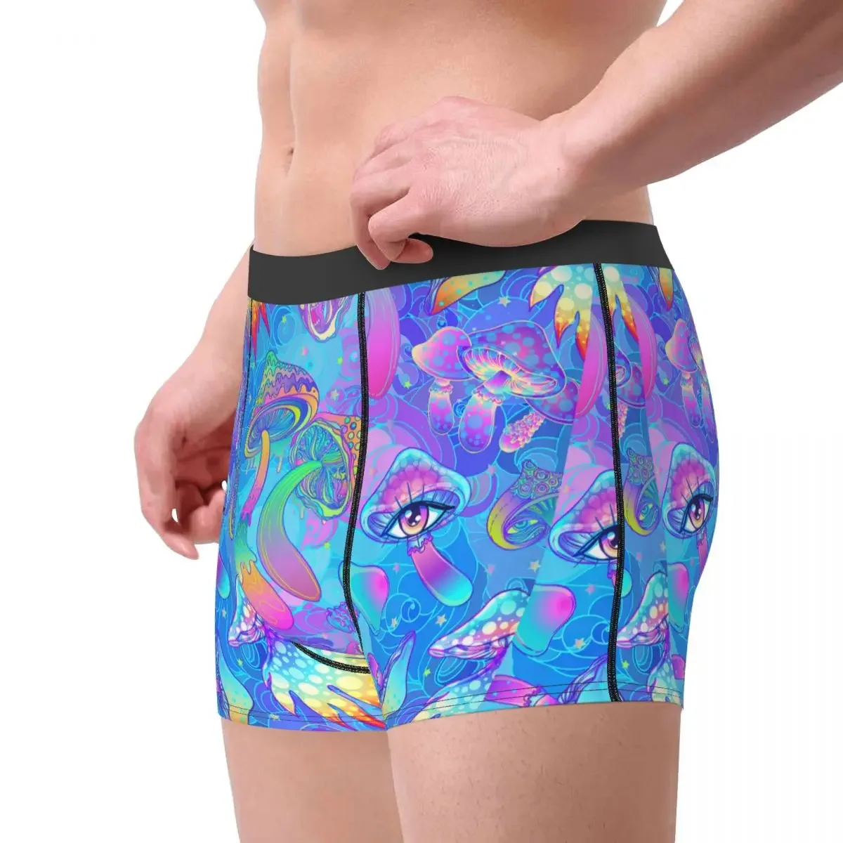 Novelty Boxer Psychedelic Magic Mushrooms Shorts Panties Briefs Men's Underwear Breathable Underpants for Male Plus Size