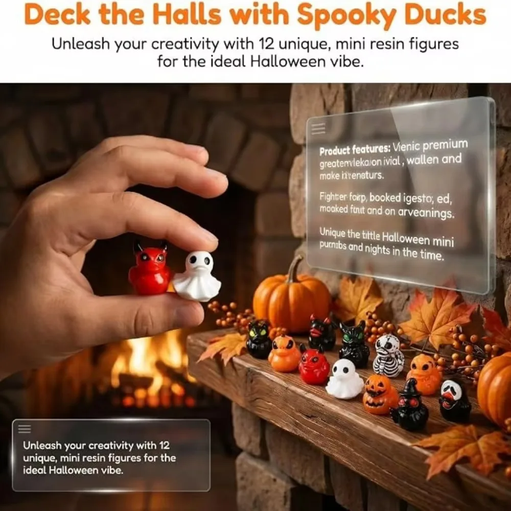 2027 Gothic Style Resin Duck Ornament, Terrifying Duck Carving Mini Decoration, Terrifying Micro Landscape Desktop Decoration