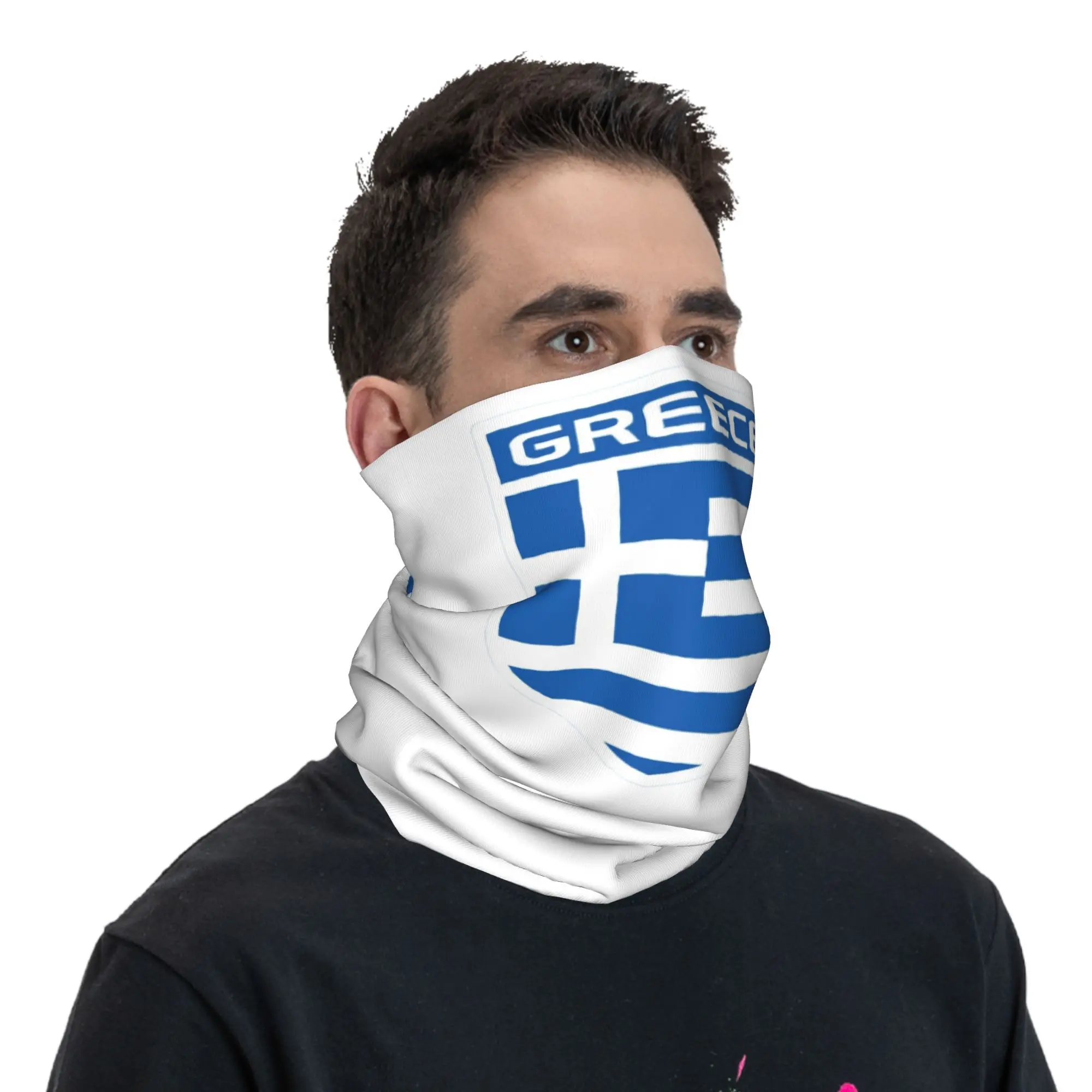 Greece Greek Flag  Bandana Neck Cover Wrap Mask Scarf Multifunction Cycling Scarf Outdoor Sports For Men Women Adult Breathable