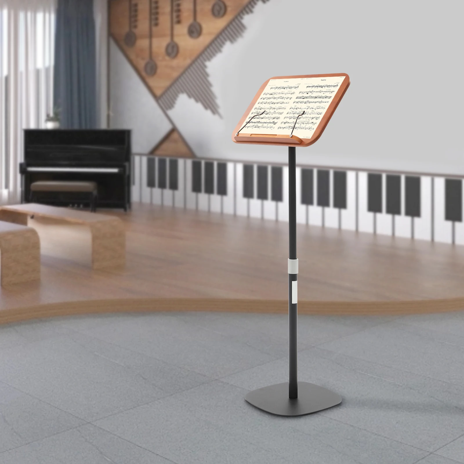 Floor Standing Height Adjustable Reading Sturdy Stable Base Flexible Angle Adjustment Multi Purpose Book Holder Space Saving For Home Study Office Use