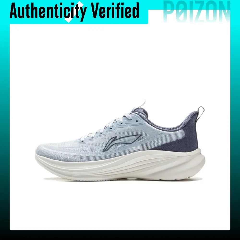 Li Ning Light Breeze Cushioning Rebound Breathable Low top Casual Long Distance Running Shoes Men's Blue ARSV107-3