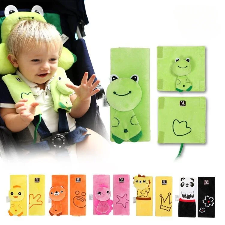 Baby Car Seat Strap Cover Plush Animal Seatbelt Cover Shoulder Pads for Baby Car Seat Belt Pads for Car Seats/Pushchair/Stroller