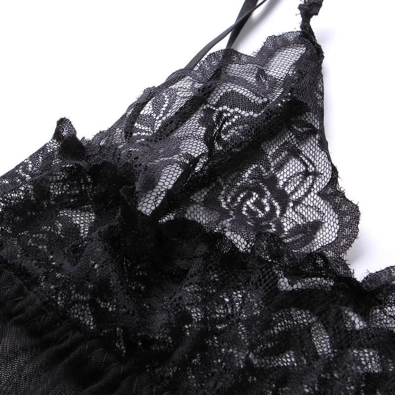 블랙 서스펜더 스커트 유럽과 미국의 속옷 레이스 스커트 밑단 메쉬 불규칙 스커트 투명 서스펜더 스커트 정장