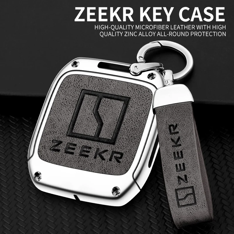 New Upgrade Zinc Alloy Leather Car Remote Control Key Case Cover for ZEEKR 001 Keychain Auto Interior Accessories Car-Styling