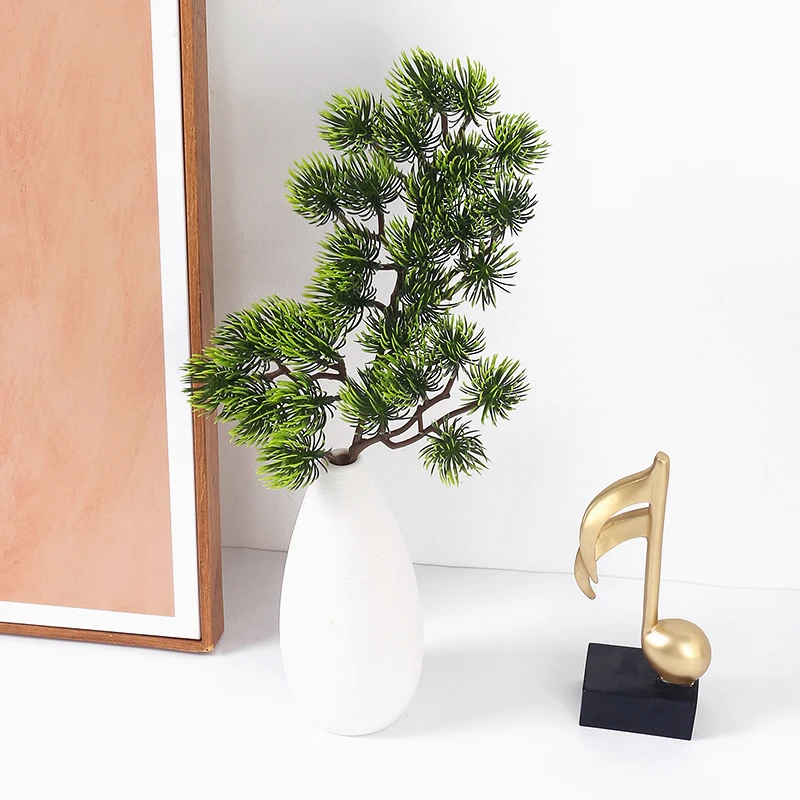 

34cm Artificial Pine Green Branch Realistic Plastic Fake Pine for Party Wedding Home Room Christmas Decortion Artificial Plant
