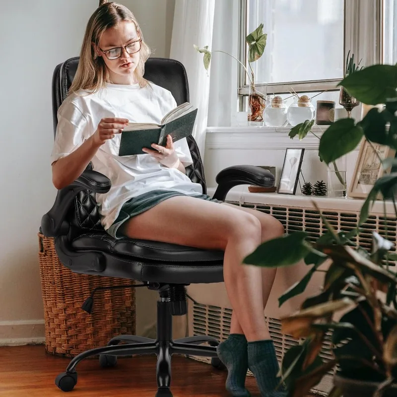 COLAMY-Chaise de Bureau Ergonomique à Dossier Haut, Siège d'Optique Rabattable Rembourré, pour le Confort