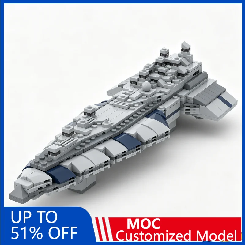 

656Pcs Customizeize Twilight Technology Dreadnought Building Blocks Diy Education Assembly Toy Spaceship Display Collection Gift