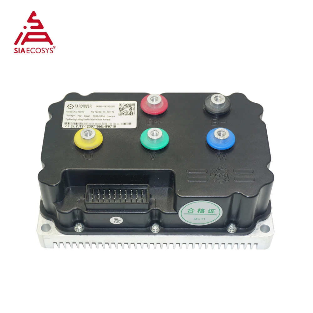 Pengontrol Fardriver pengontrol far driver ND72360 ND84360 ND96360 pengontrol ebike dengan heatsink 360A 3-4KW BLDC yang dapat diprogram