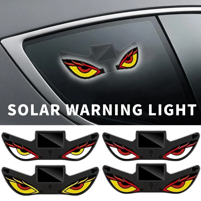 Monster Eye LED-Warnleuchte, solarbetrieben, Auto-Neonlicht, Stroboskop-Warnlampe, Antikollisions-Blinklicht, Auto-Sicherheitszubehör