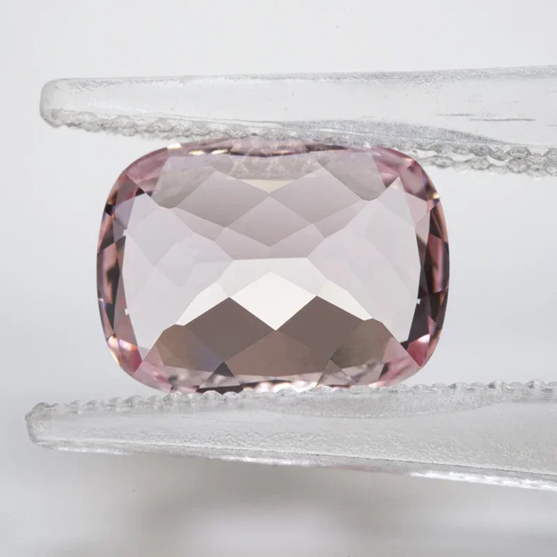 Lab Grown Sapphire Rectangular Cushion Shape Sakura Pink Colour VVS1 Charms DIY for Jewel Making Selectable AGL Certificate