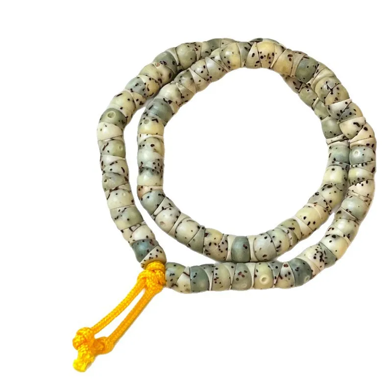 Green Star Moon Bodhi Bracelet Straight Cut Pig Intestine Style Buddhist Beads for Worry Relief and Handheld Play Gifts