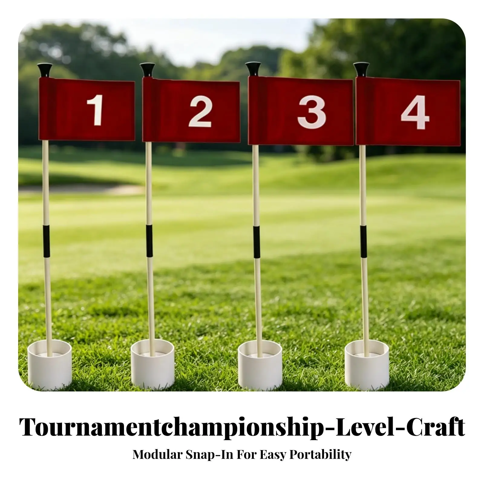 Numbered Golf Flag with Sturdy Base and Fiber Shaft for Professional Course Practice Aid