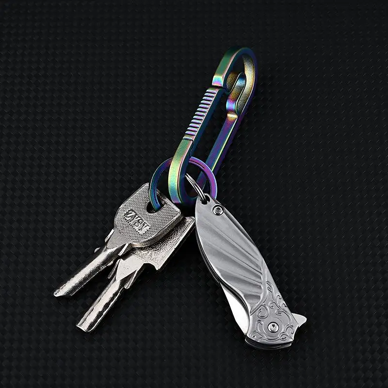 Новый складной нож из титанового сплава, портативный брелок для кемпинга, мини-острый нож