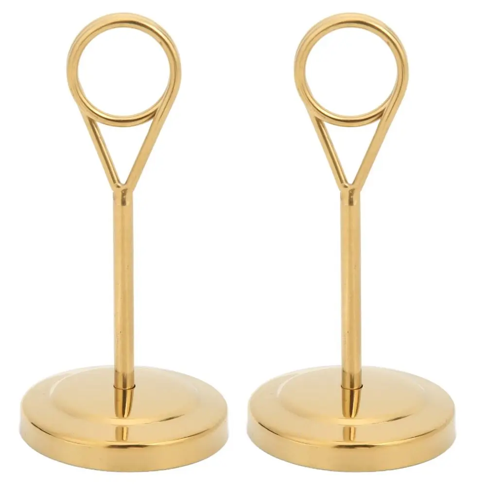 2Pcs Durable Gold Table Cardholder Multi-purpose Multiple Sizes Metal Table Clip Decorative Sturdy Table Number Holders Office