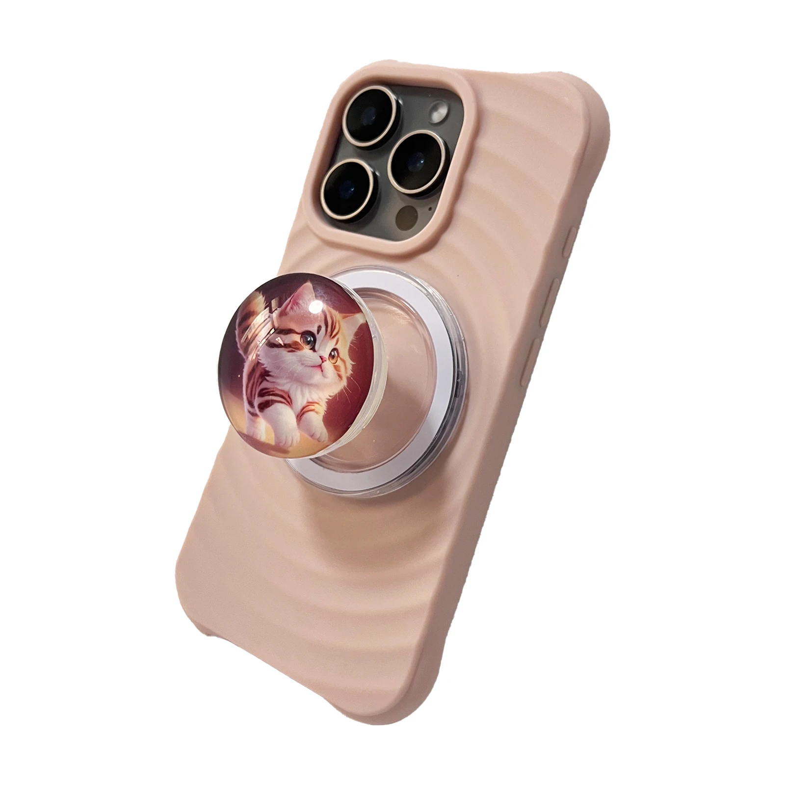 

3D хрустальный шар, милый тигровый кот, держатель для телефона, чехол-подставка для Magsafe, магнитный кронштейн для iPhone 17 16 Pro, Samsung Griptok