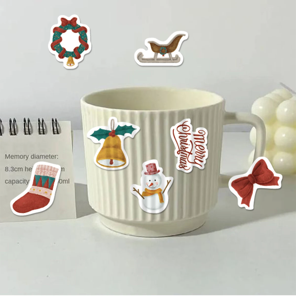 Etori Life 46pcs Vintage Lawrence Christmas season stickers  DIY Decoration Student Stationery Notebook Diary Journal Stickers