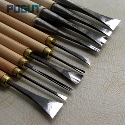 10pcs/lot Hand Wood Carving Knives Tools General Details Root Chisel Made Ground By Hand