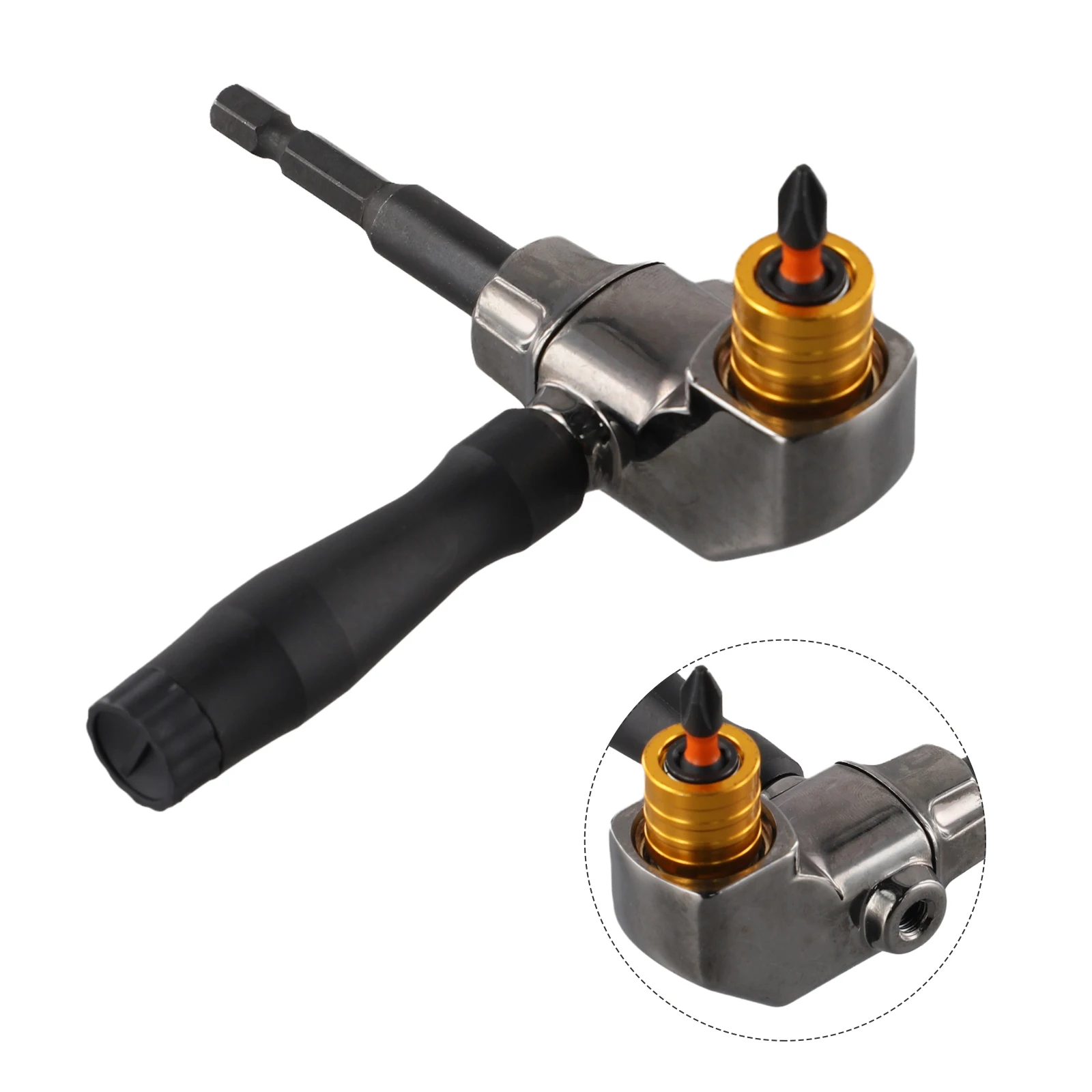 

1pc Self-Locking 90Degree Right Angle Screwdriver Drive Angle Extension Angle Driver Screw Removal Tool Power Tools Drill Bits