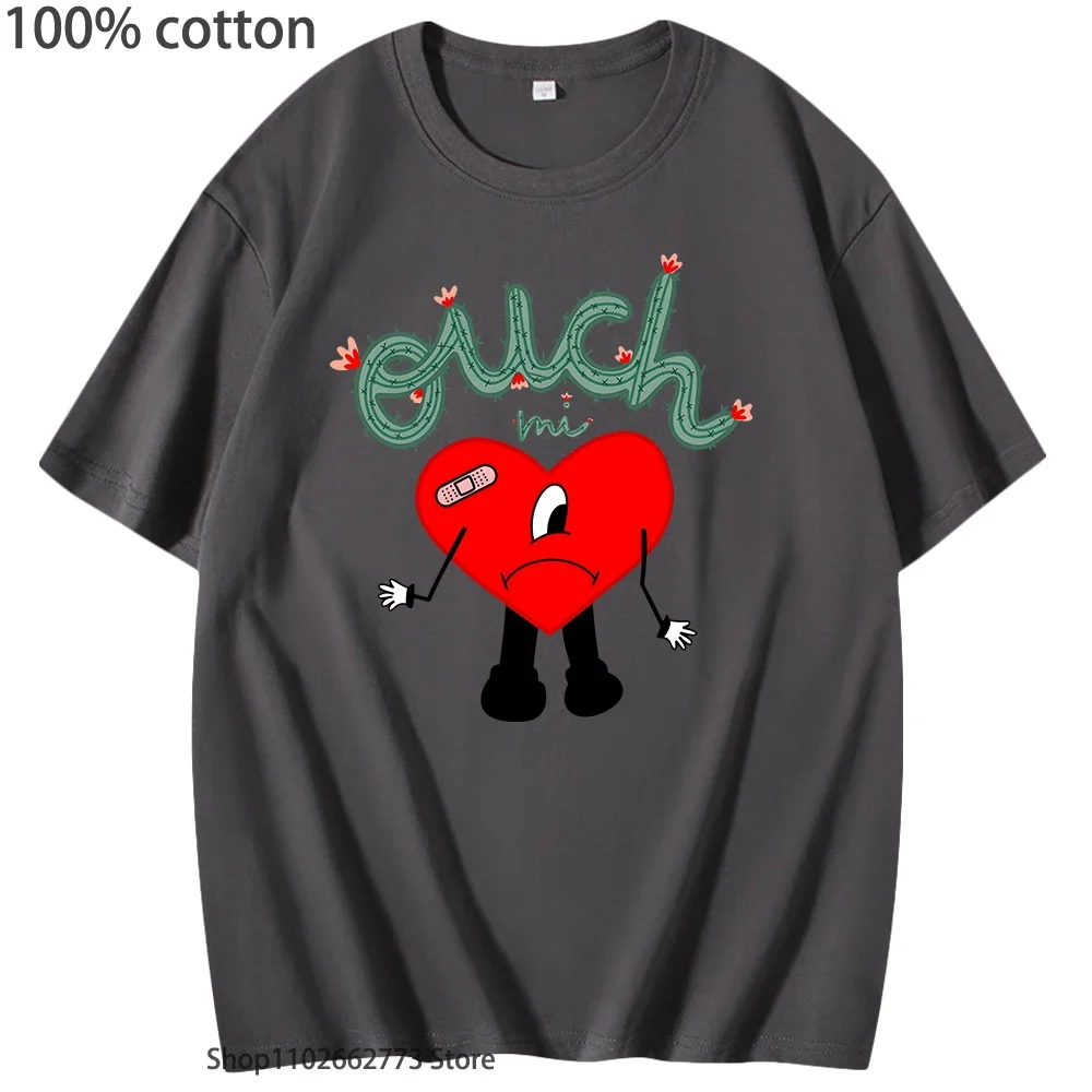 100% قطن Kawaii باد الأرنب-Un Verano Sin Ti تي شيرت المرأة موضة عادية الكرتون قميص مطبوع كم قصير Y2k تي شيرت صيفي