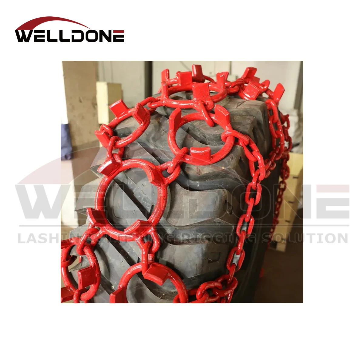 Alloy Steel Heavy Duty Forestry Skidder Multi Ring Tire Protection Snow Chain