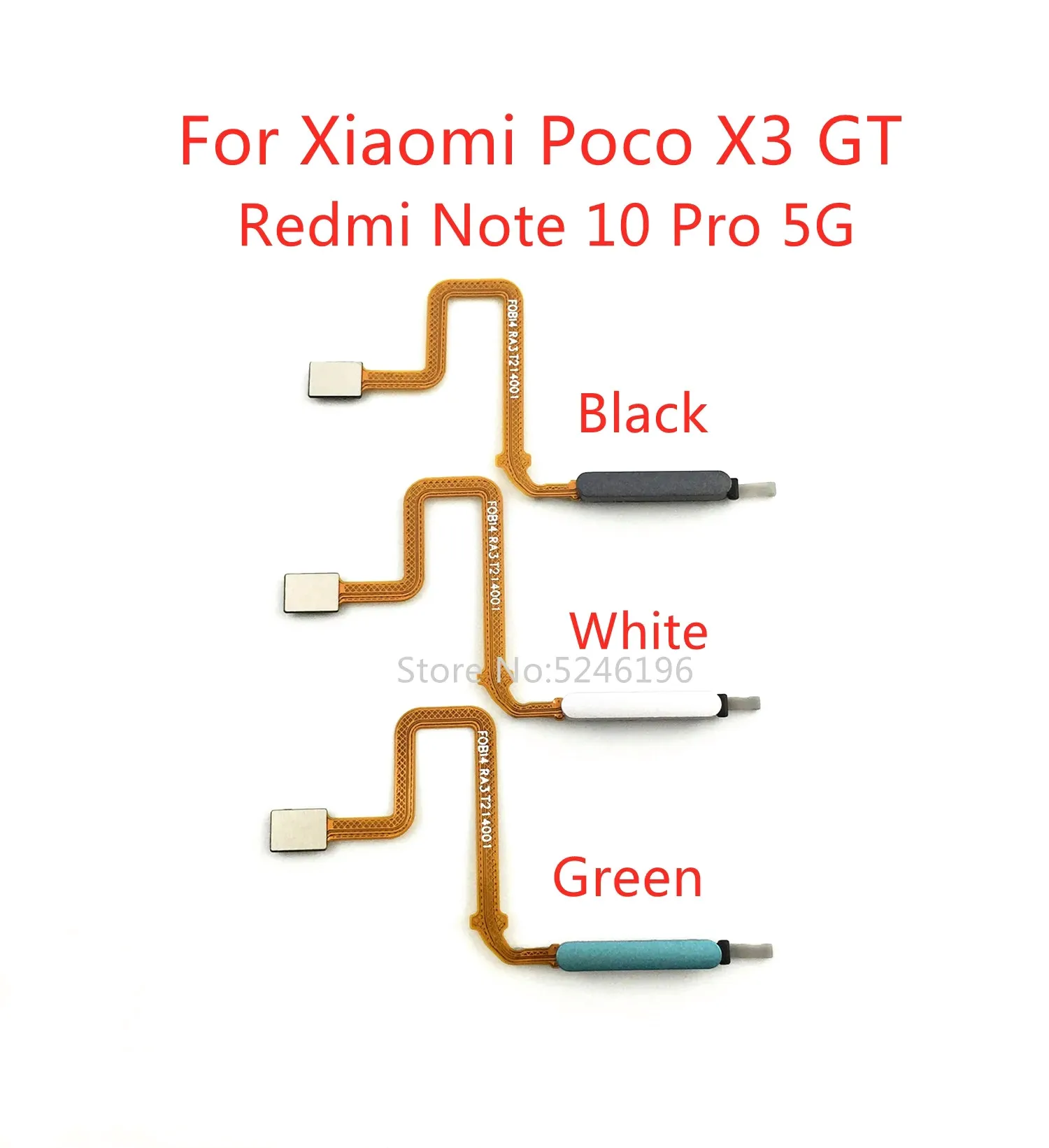 1pcs Fingerprint Sensor Flex Cable For Xiaomi Poco X3 GT For Xiaomi Redmi Note 10 Pro 5G Touch ID Replace Part