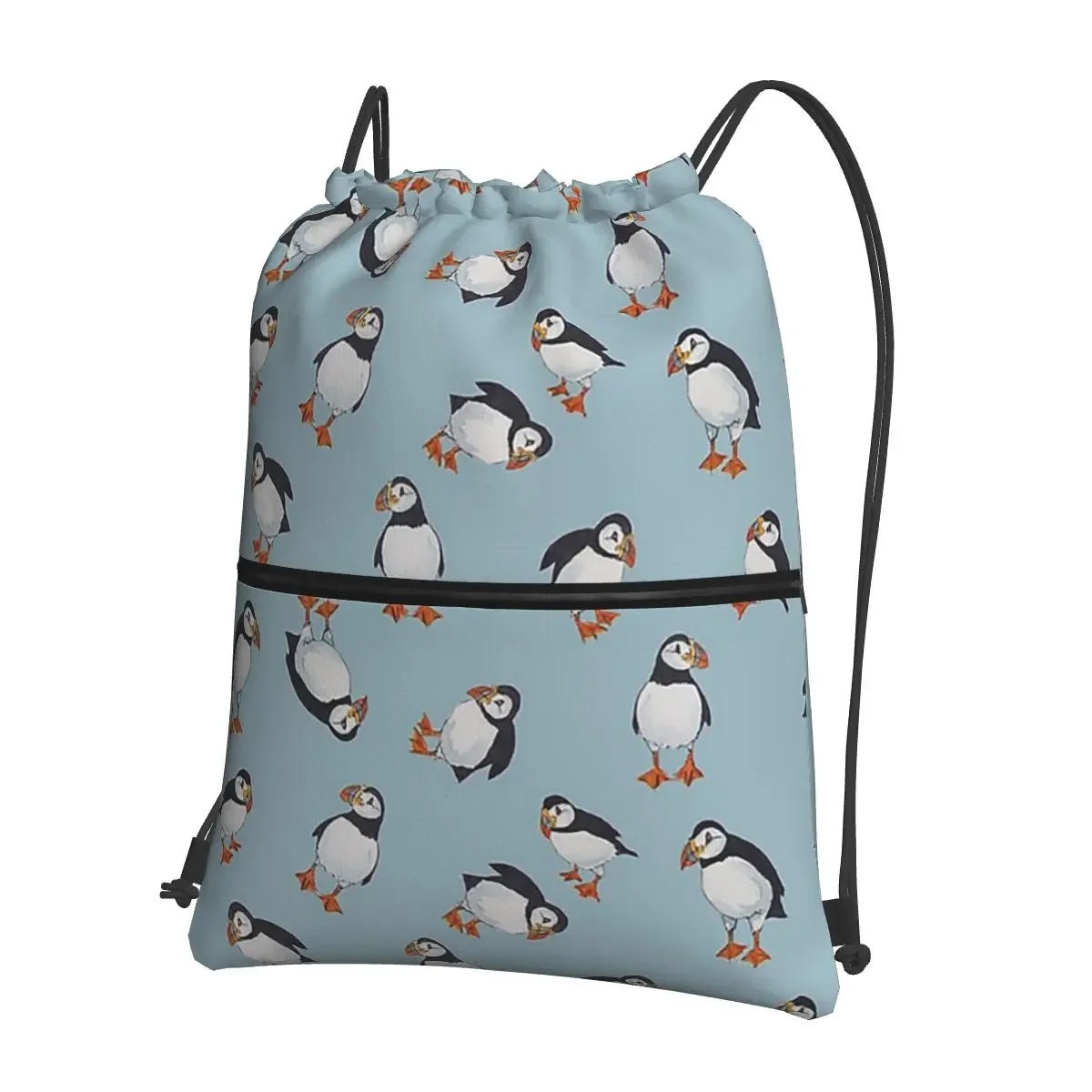 Perfectly Perfect Puffins Backpacks Drawstring Bag Multi-function Drawstring Bundle Pocket Shoes Bags For School Students