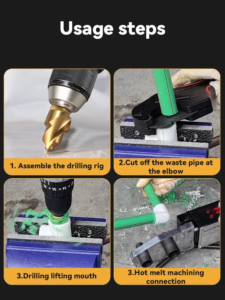 PPR Lifting, Stepped Drill Bit, Hexagon Shank Water Pipe Connection Tool 20/25/32mm,full Open Process Hand Tool Wireless drills