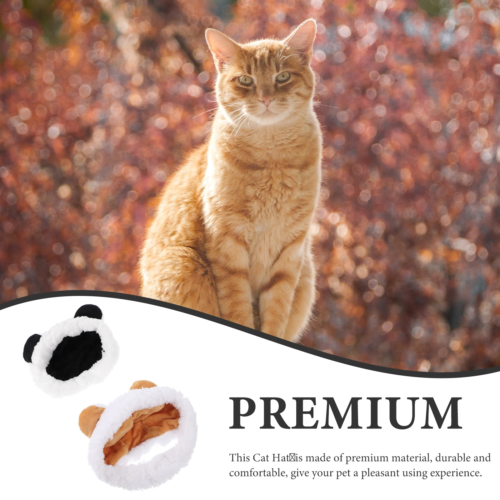 

2Pcs Cat Warming Hat Protective Pet Head Cover Cartoon Puppy Cap Adjustable Warm Hat for Winter Pet Retaining Cap