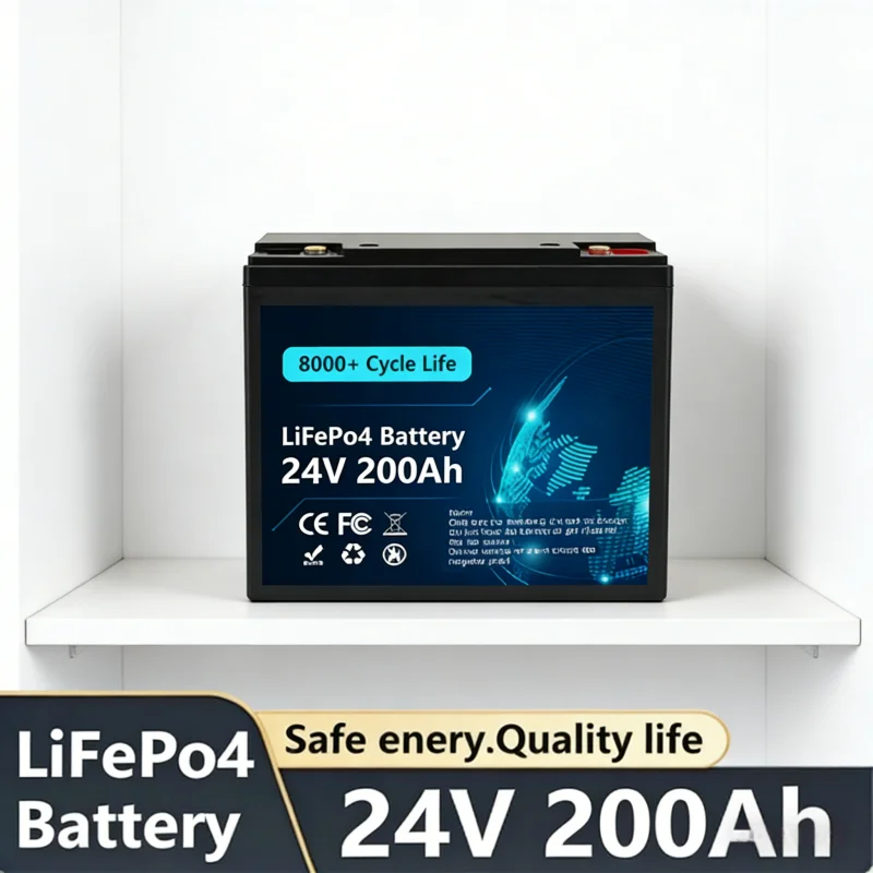 

2026 24V 200Ah LiFePO4 Lithium Battery Rechargeable, Built-in 200A BMS,for RV/Camper, Solar, Marine, Overland/Van, Off-Gr