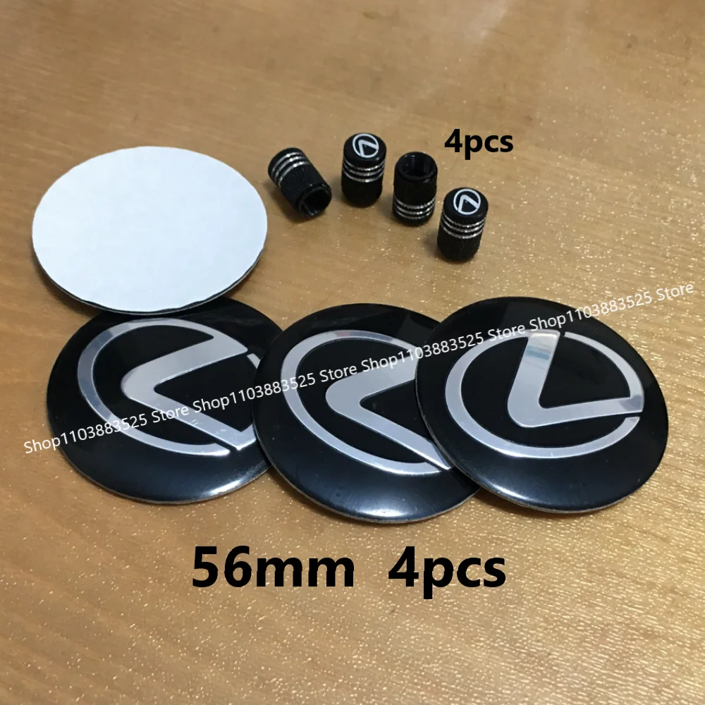 

4pcs 56/60/65mm Car Wheels Center Cap Hub stickers Tire Valve Cap For Lexus ES RX GX LS LX IS GS RC UX F IS350 ES300 GS350 CT200
