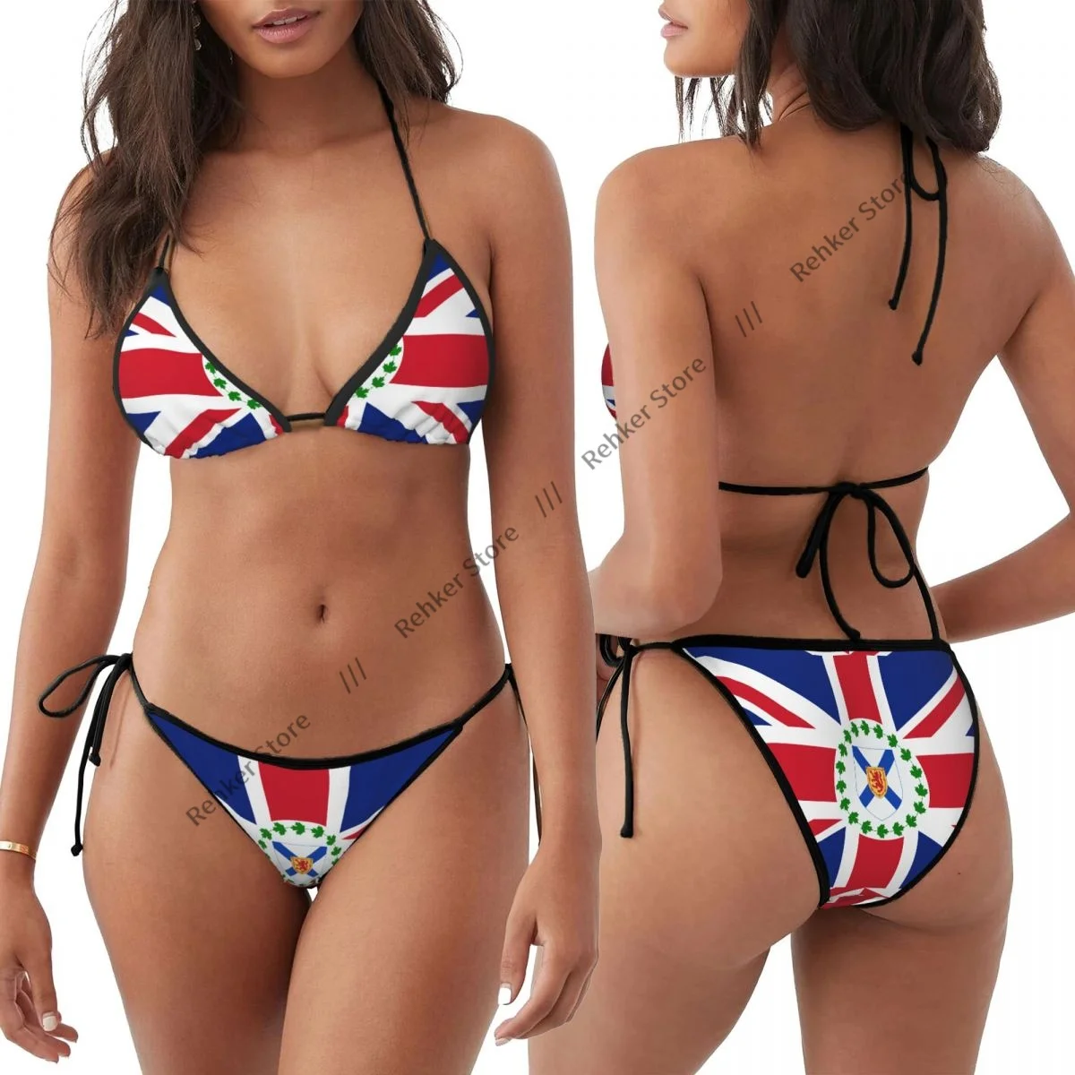 

Bikini Set Swimwear Women Sexy Push Up Swimming Bathing Suit Flag Of The Lieutenant Governor Of Nova Scotia Summer Brazilian