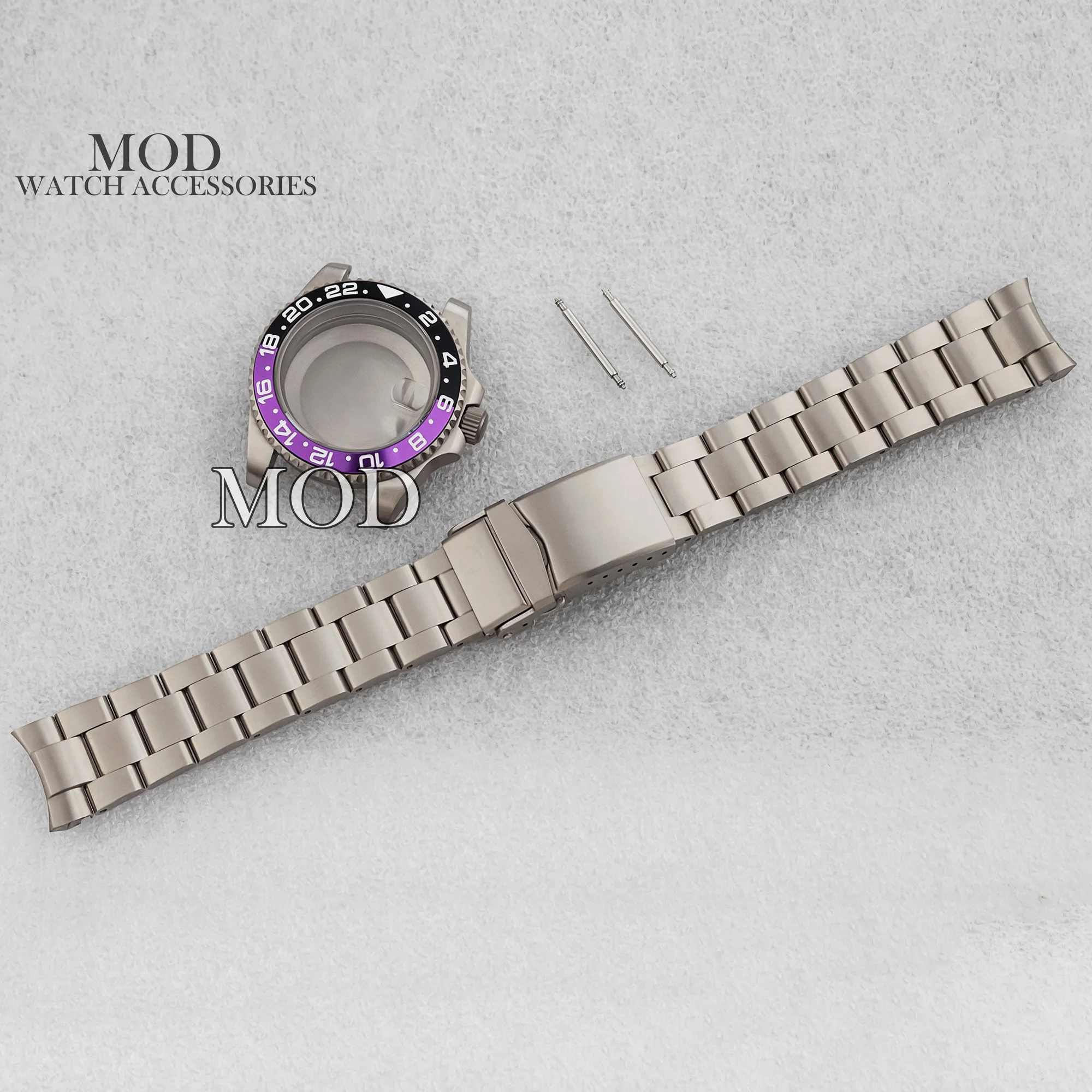 40MM Titanium Watch Case 20MM Titanium Strap Band For SUB GMT NH35 NH36 Movement 10ATM Waterproof Titanium MOD Watch Accessories