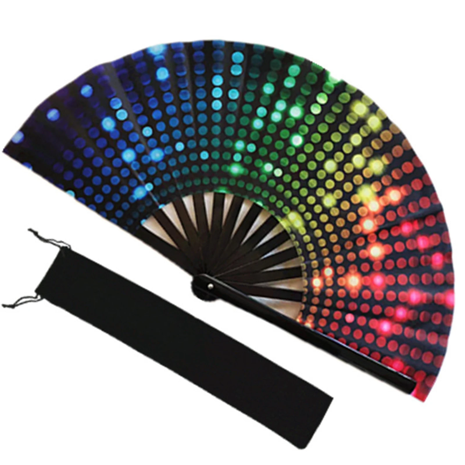 Glow Folding Fan Night Show Dancing DJ Fluorescent Bar Night Club Party Gifts Halloween Decoration Color Changing Fan Gifts