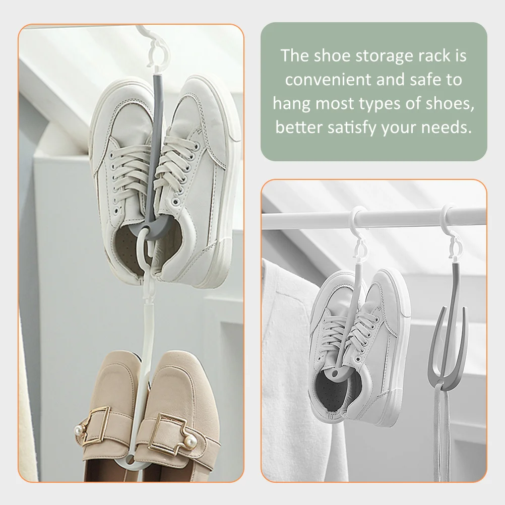 

10 Pcs Shoe Rack Dry Drying Display Hanger Clothes and for Shoes Hook Multi-functional Hanging Holder
