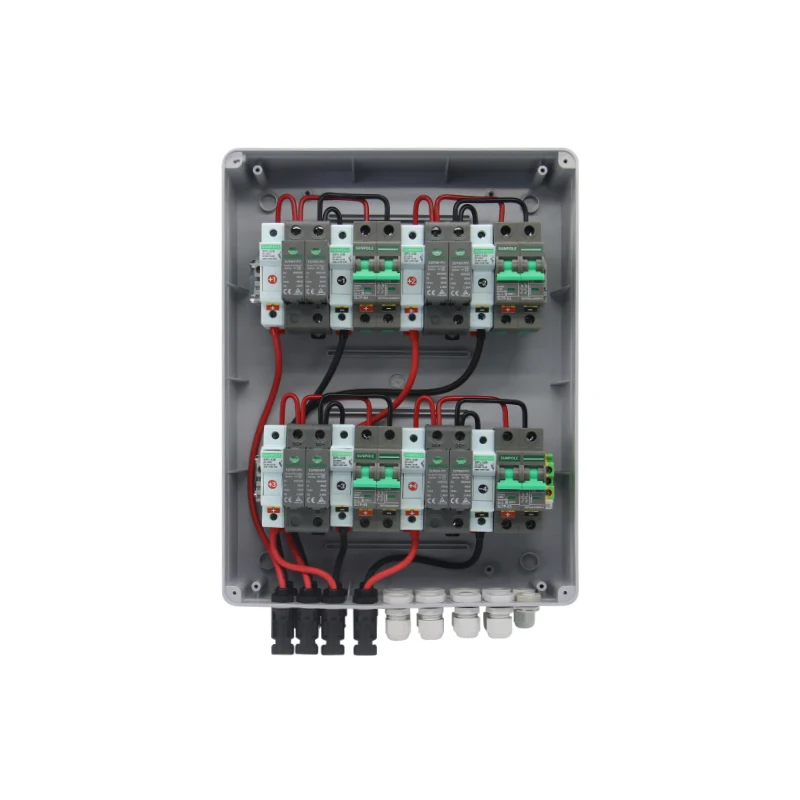 4 ingressi 4 out DC 550V Solar fotovoltaico PV combinatore Box con fusibile di protezione contro i fulmini MCB SPD scatola impermeabile IP65 24 vie