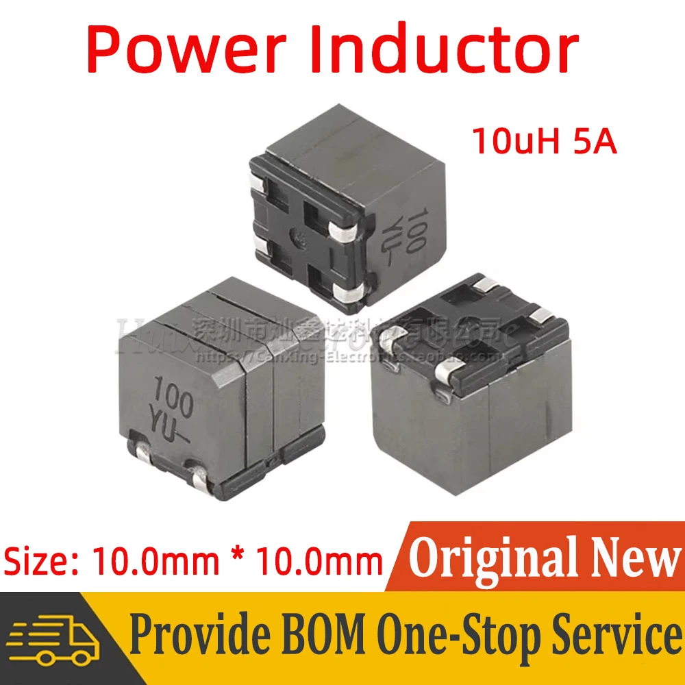 

5pcs SMT SMD Common Mode Choke Coil Power Inductor Inductance 10uH 5A High Current Filter Power Inductor For Class-D Amplifier