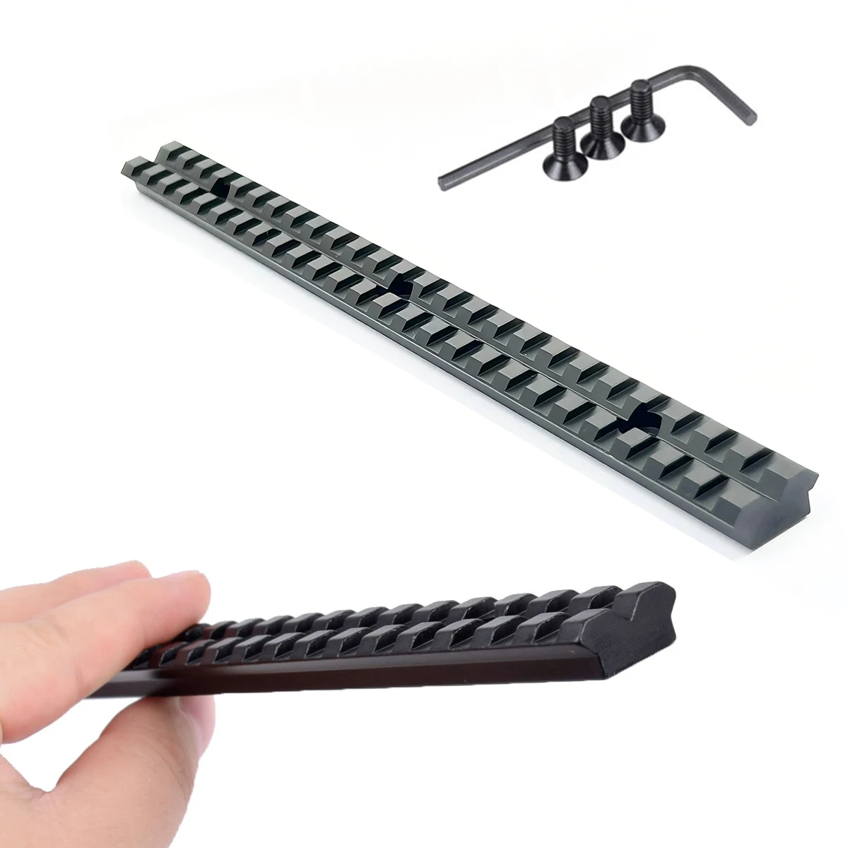 Rail de montage Picatinny/Weaver en aluminium de 10 pouces (25 emplacements) pour garde-main et lunette – Nouveauté !