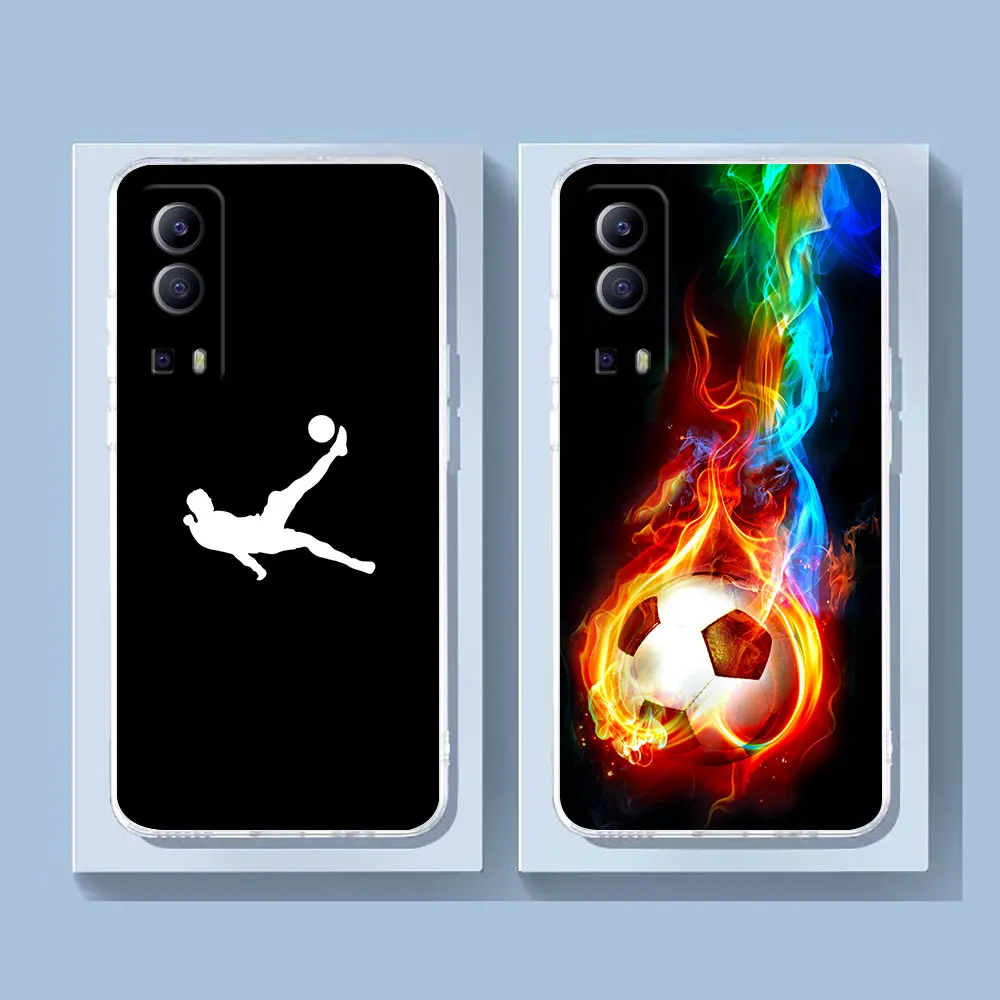 Clear Phone Case For VIVO Y30 Y32 Y33S Y50 Y51S Y52S Y53S Y55S Y66 Y77 Y93 Y95 Y97 V20 V21 5G 4G Case Sports Football Soccer