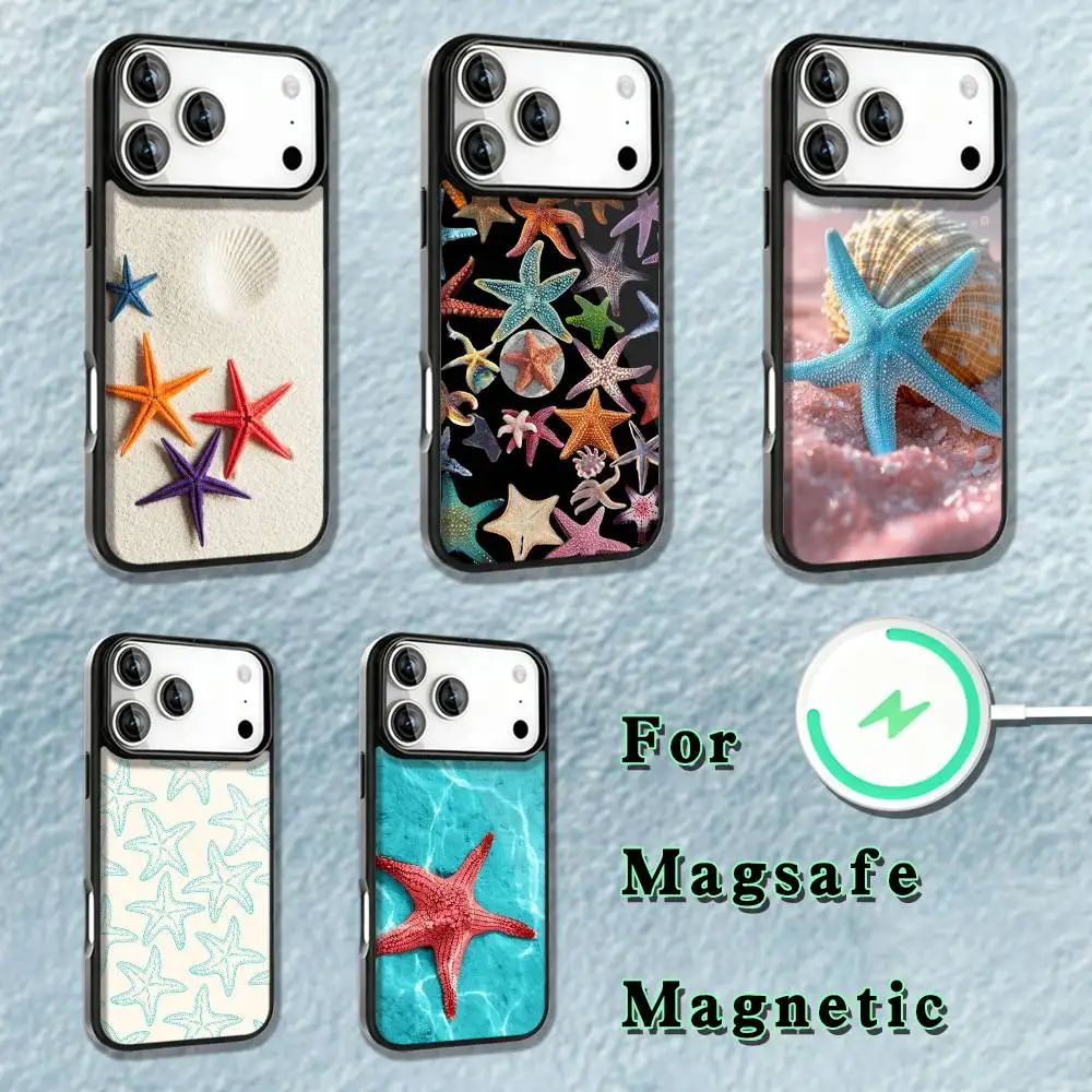 

Чехол для телефона «Морская морская звезда» для iPhone 17,16,15,14,13,12,11, Pro, Max, Plus, Mini, SE4, E с магнитной беспроводной зарядкой Magsafe