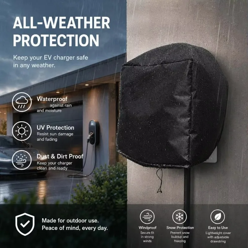 Electric Vehicle Charging Station Protective Cover Outdoor Waterproof Car Charger Dust Cover Weatherproof EV Charger Protector