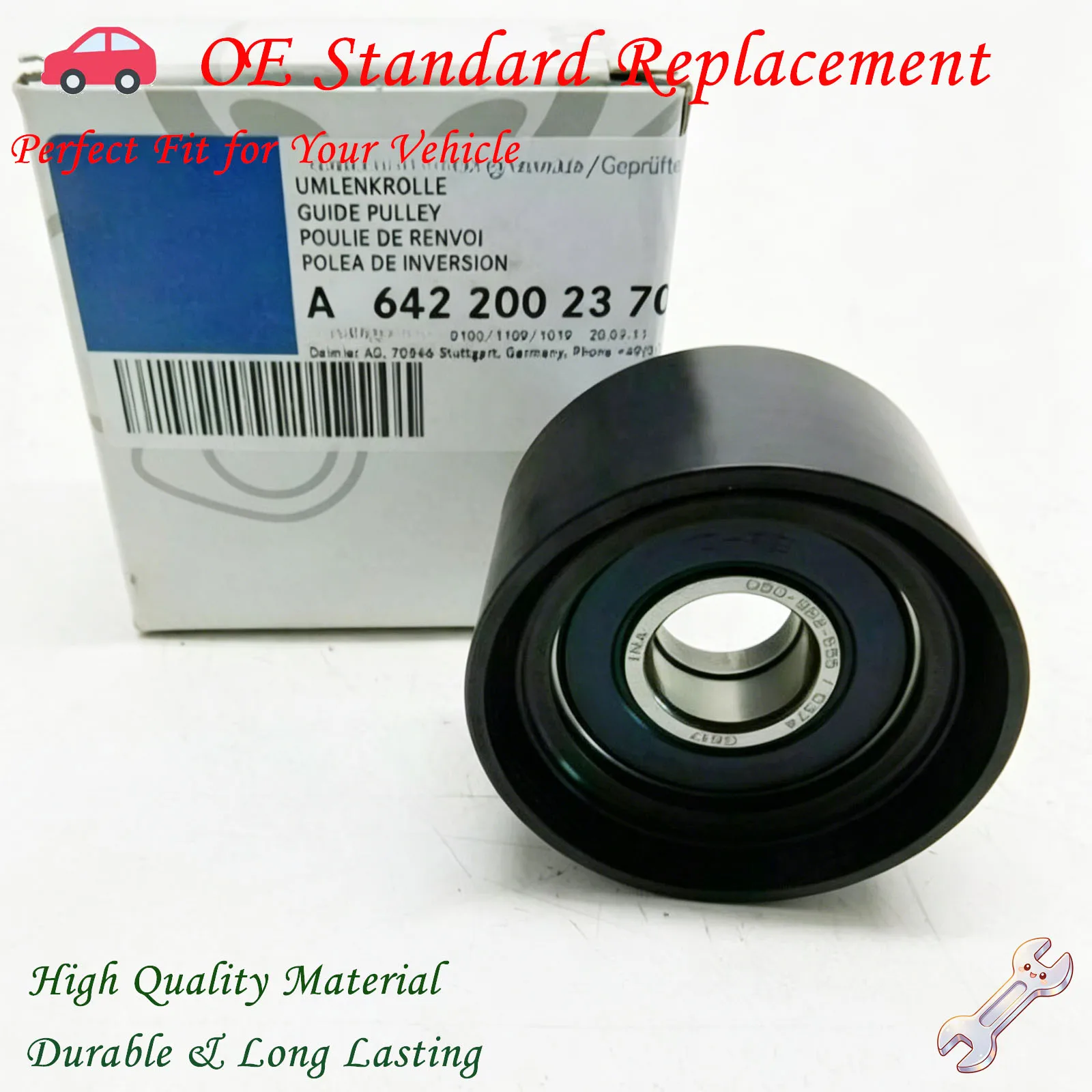 

1PC Engine Belt Pulley GENUINE A6422002370 For MERCEDES-BENZ C-CLASS S203 S204 W204 CLK C209 CLS X218 C218 E-CLASS W212 W211