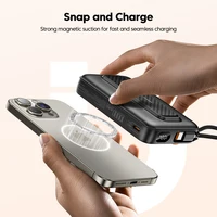 Toocki 10000mAh Powerbank magnétique avec câble de Type C 22.5W charge rapide affichage LED batterie externe pour iPhone 14 15 16 Samsung S23 2