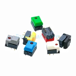 200pcs PB86-A1/A0 Momentary Reset Square Momentary Push Button With LED Tacct Switch 6 Pins SPDT PCB Mount for Stage Equipment