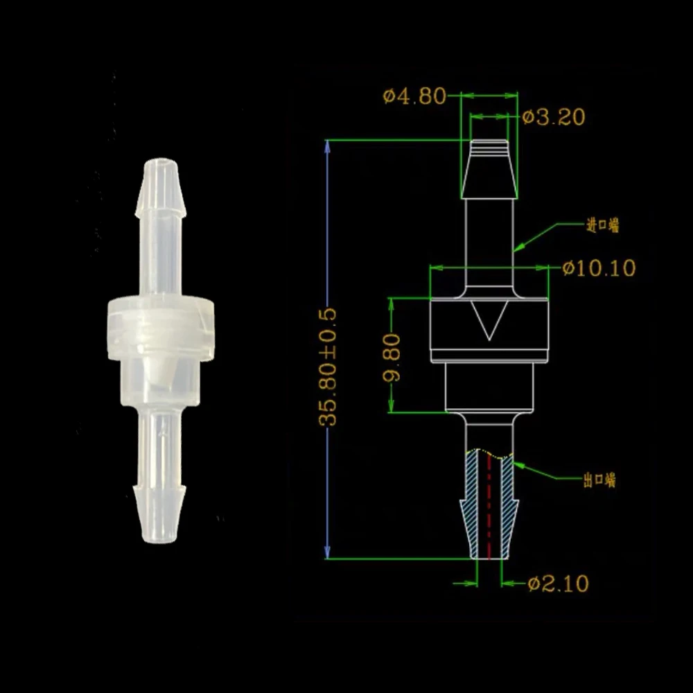 Valvole di ritegno unidirezionali a becco d'anatra spinato in plastica PP chimica da 10 pezzi