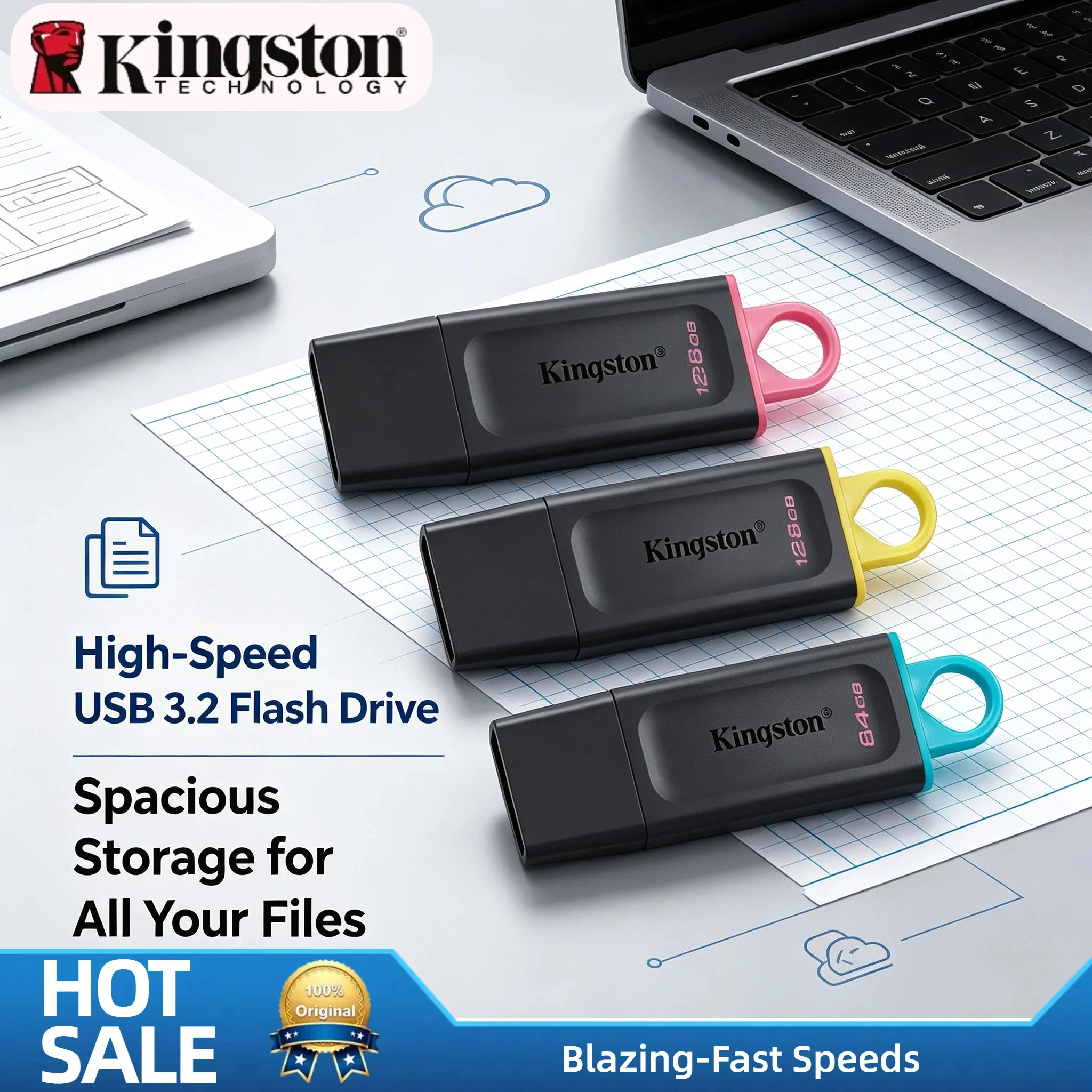 Kingston 64GB 32GB 128GB 256GB DTX USB 3.2 Gen 1 Mini Key Flash Drive Memory Stick for Desktop Laptop PC