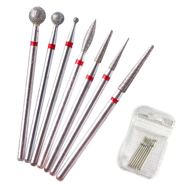7 sztuk diamentowy zestaw wierteł do paznokci frezy elektryczne do Manicure Rotary Burr skórki czyste Manicure akcesoria do wierteł