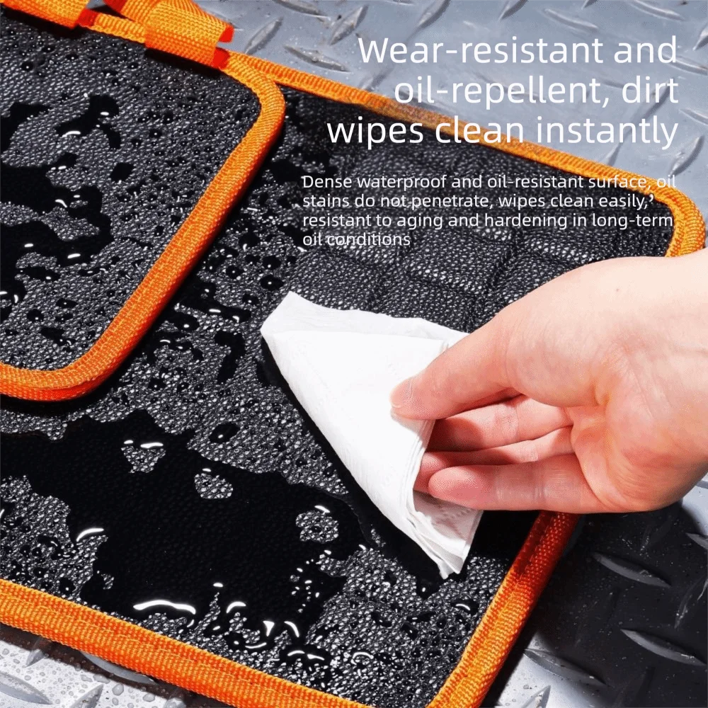 Double-Sided Magnet Tool Storage Pad Reinforced Edge Portable Magnetic Tool Mat Anti-Slip Strong Magnet Workbench Organizer Pad